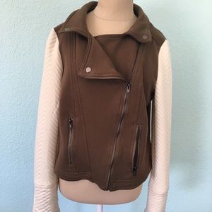 Market & Spruce Quilted Sleeve Moto Jacket